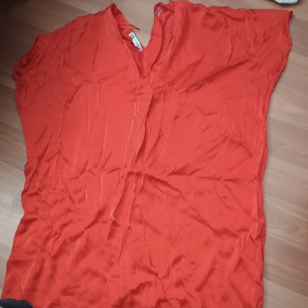 Zara Orange Sleeveless Relaxed Tunic Kaftan
